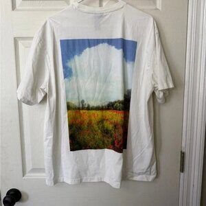 H&M White Tee with Scenic Landscape Print